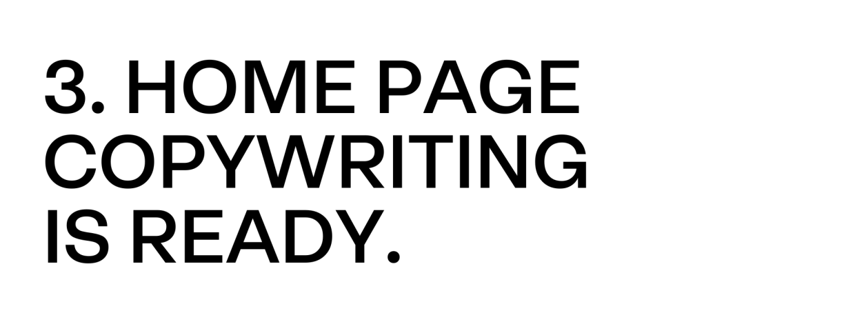 Home page copywriting is ready