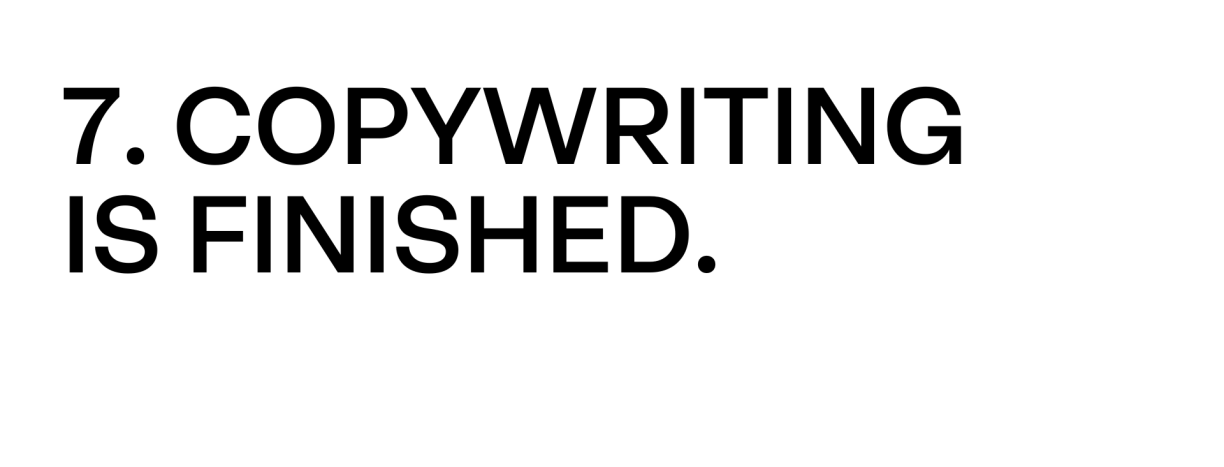 Copywriting is finished