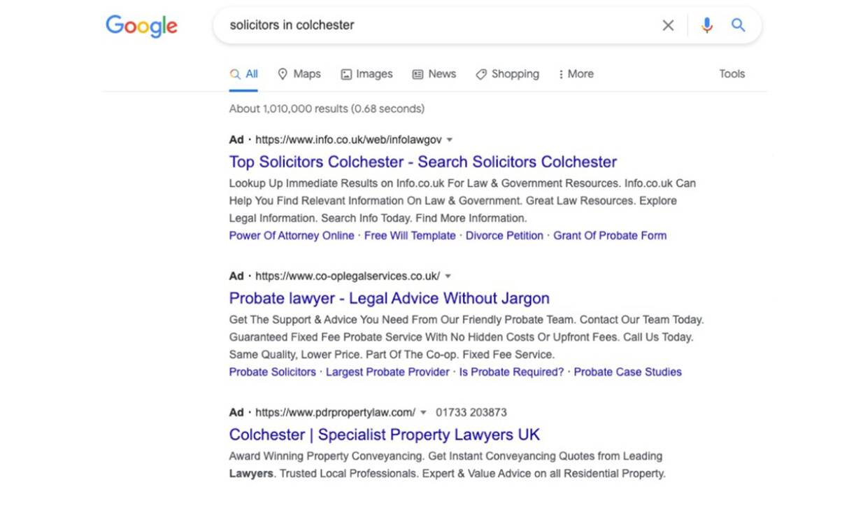 Solicitor GoogleAdsListing